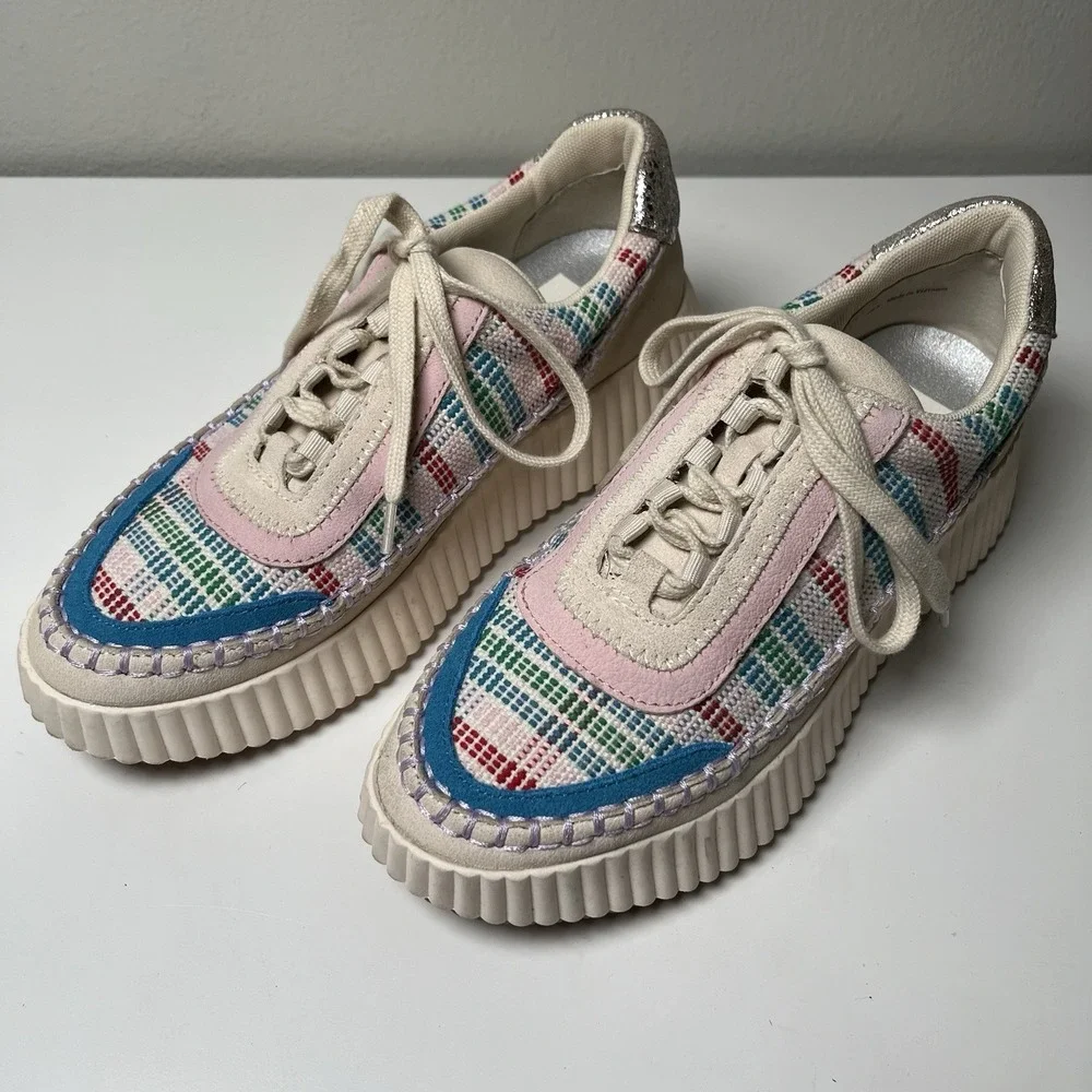 Dolce Vita Women's Dolen Multicolor Platform Sneakers Woven Sz 8 Thick Comfort‎